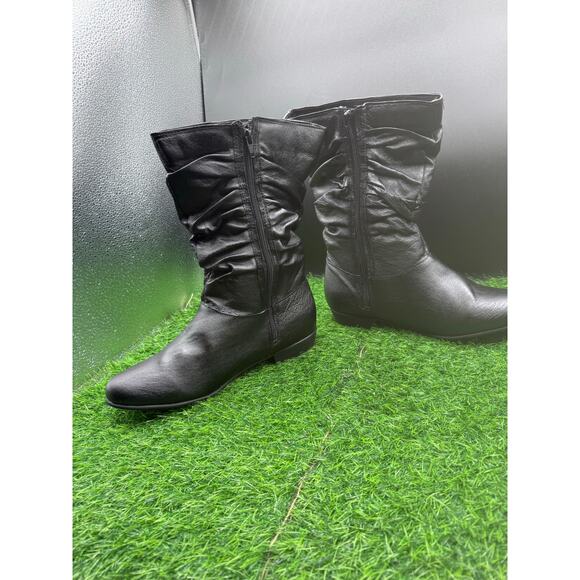 Faux Leather - Black -Slouch Boots-Size 10W - Picture 5 of 10